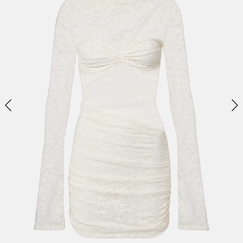Chic Long Sleeve White Lace Dress
